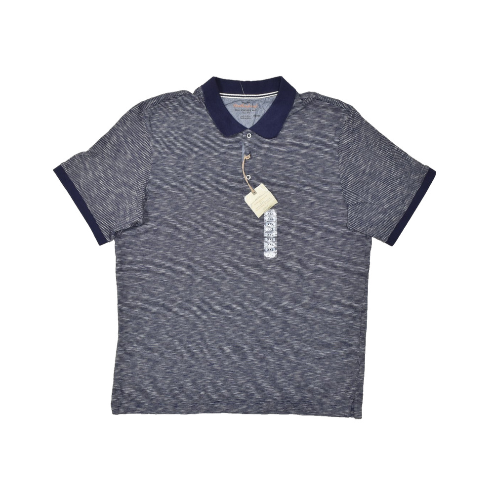 Weatherproof Vintage Men's Blue Striped Polo Shirt Short Sleeve Size XXL NEW